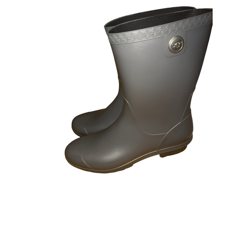 UGG Size 12 Sienna Matte Grey Rubber Waterproof Rain Boots